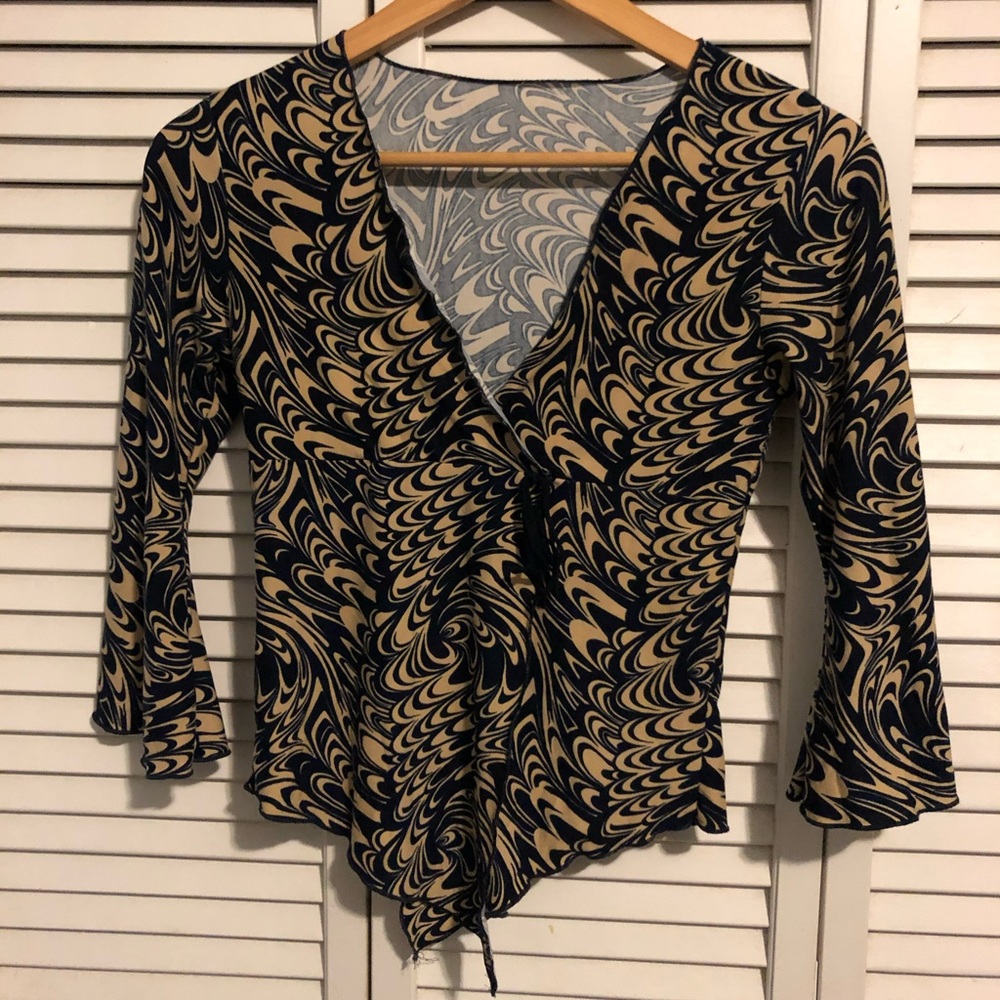 Via Vai Retro Cropped Plunge Top